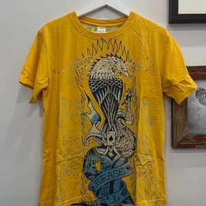 Ed Hardy Yellow Graphic Tee
